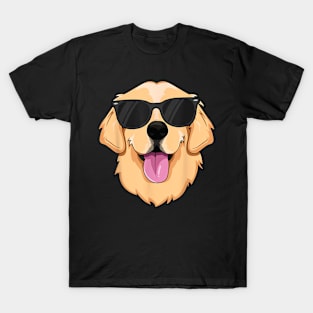 Cool Golden Retriever Sunglasses Dude Kids Boys Dog Lover T-Shirt